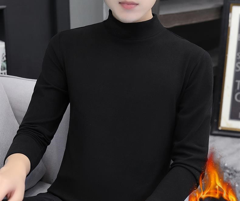 Men's thickened half turtleneck warm slim fit clothes 10 02