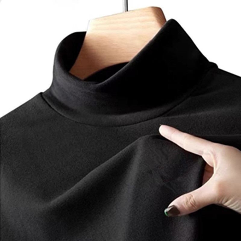 Double-faced fleece mid-neck solid color bottoming shirt 32 02