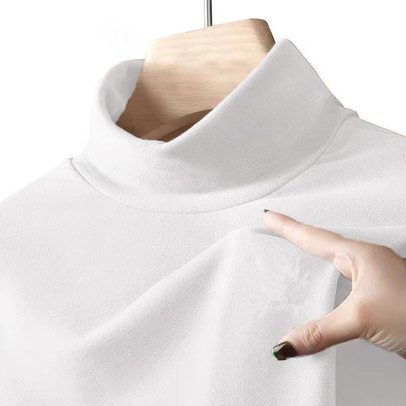 Double-faced fleece mid-neck solid color bottoming shirt 32 01