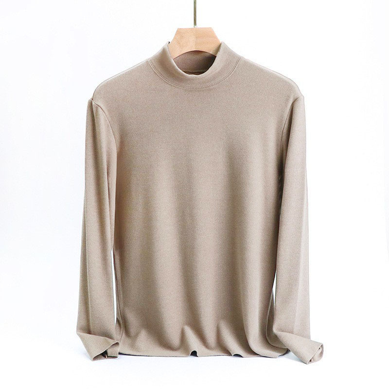 Men's half turtleneck seamless warm fleece top 25 01