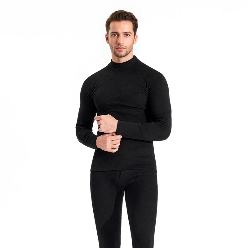 Mid-length turtleneck double-faced fleece warm top 26 01