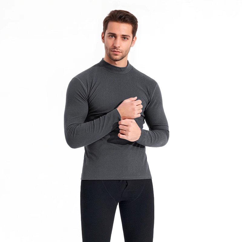 Mid-length turtleneck double-faced fleece warm top 26 02