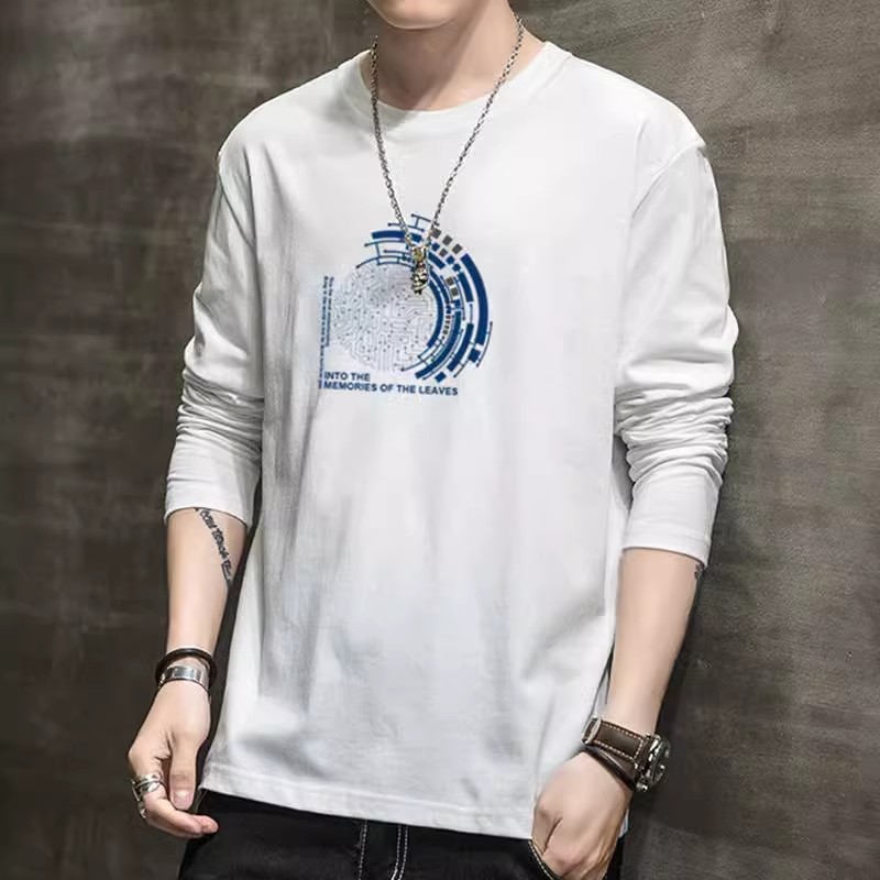 Men's trendy printed round neck T-shirt 60 01