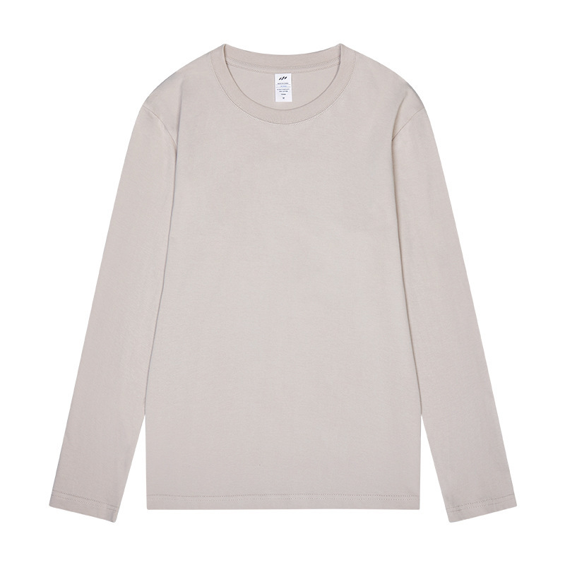 Round neck solid color long sleeve men's loose T-shirt 43