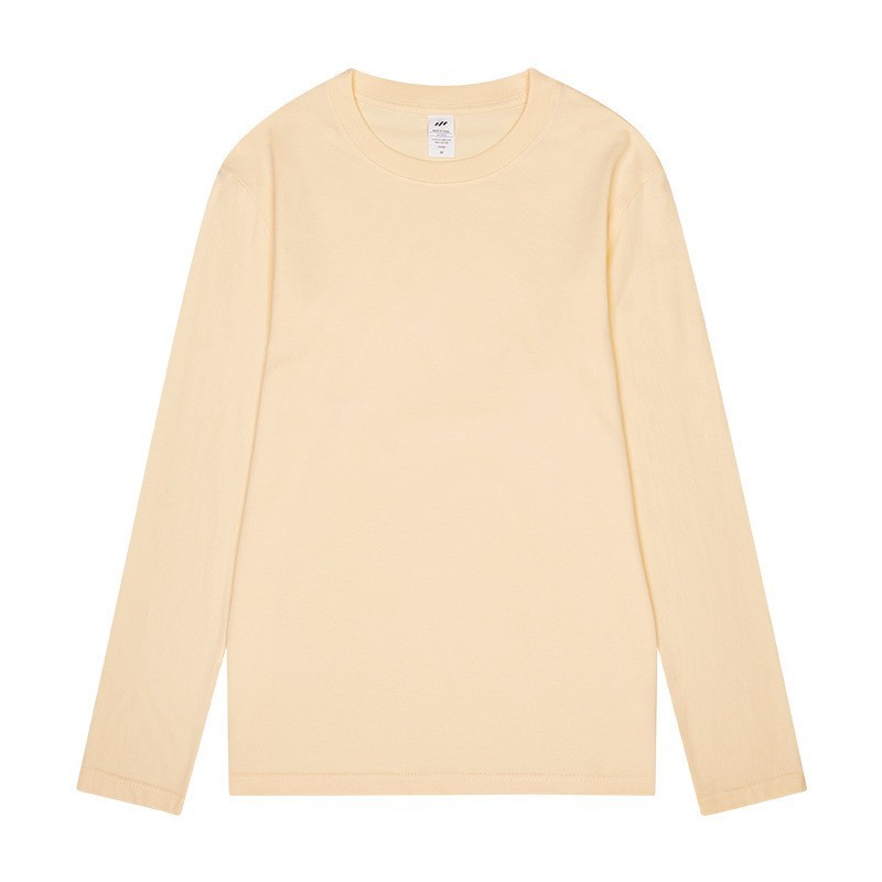 Round neck solid color long sleeve men's loose T-shirt 43