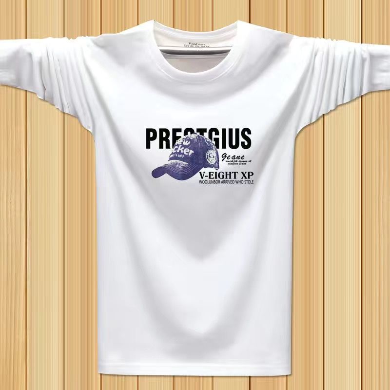 Trendy long-sleeved round-neck printed casual T-shirt 57 02