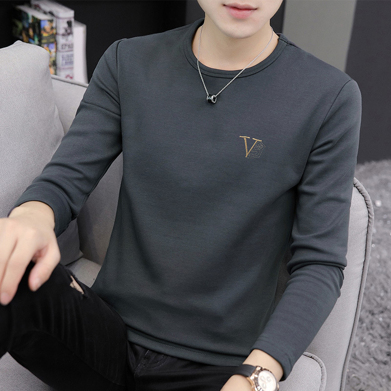 Trendy round neck T-shirt with printed autumn shirt 53 02